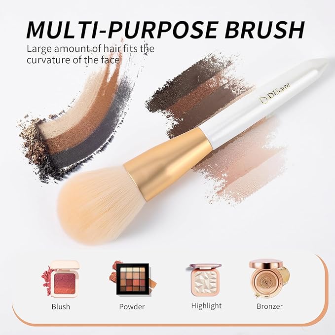 DUcare Tapered Blush Brush for Cheeks - Pointed Powder Brush for Light Application, Multi-Purpose Makeup Brushes Perfect for Highlighting, Defining, Sculpting, and Contouring-FemmiqueWomen