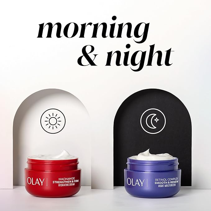 Olay Retinol Face Moisturizer, Smooth & Renew Cream for Women, Fragrance-Free - Anti-Aging, Anti-Wrinkle, Smooth Fine Lines, Tightening, Brightening - Recyclable Sustainable Eco Jar, Non-Greasy, 2 Oz-FemmiqueWomen