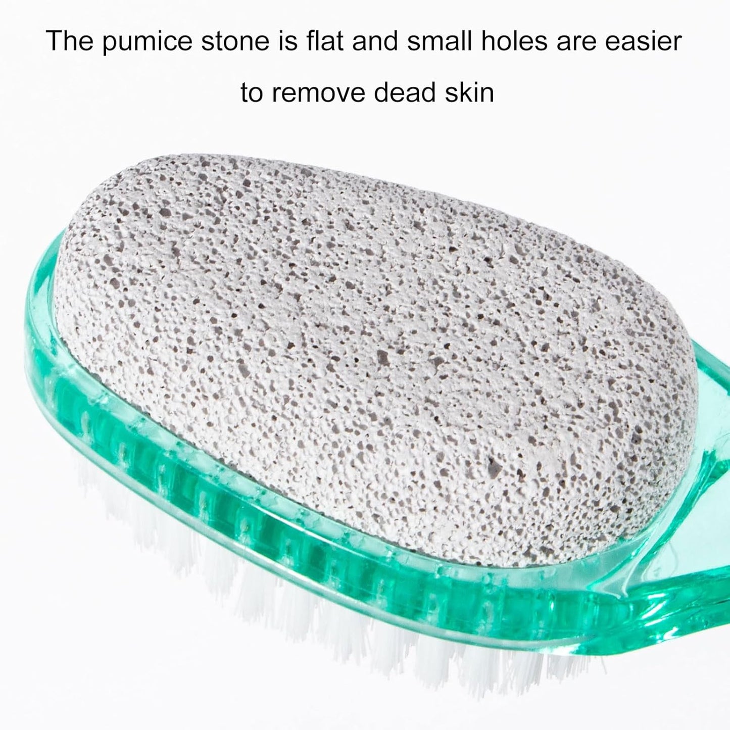 2 Pcs Foot Brush for Shower with Handle 2 in 1,Ooloveminso Large Foot Pumice Stone Brush Scrubber Foot File Calluses Remove Suitable for Horniness Foot Spa,Foot Care Smooth Skin (Green&Transparent)-FemmiqueWomen