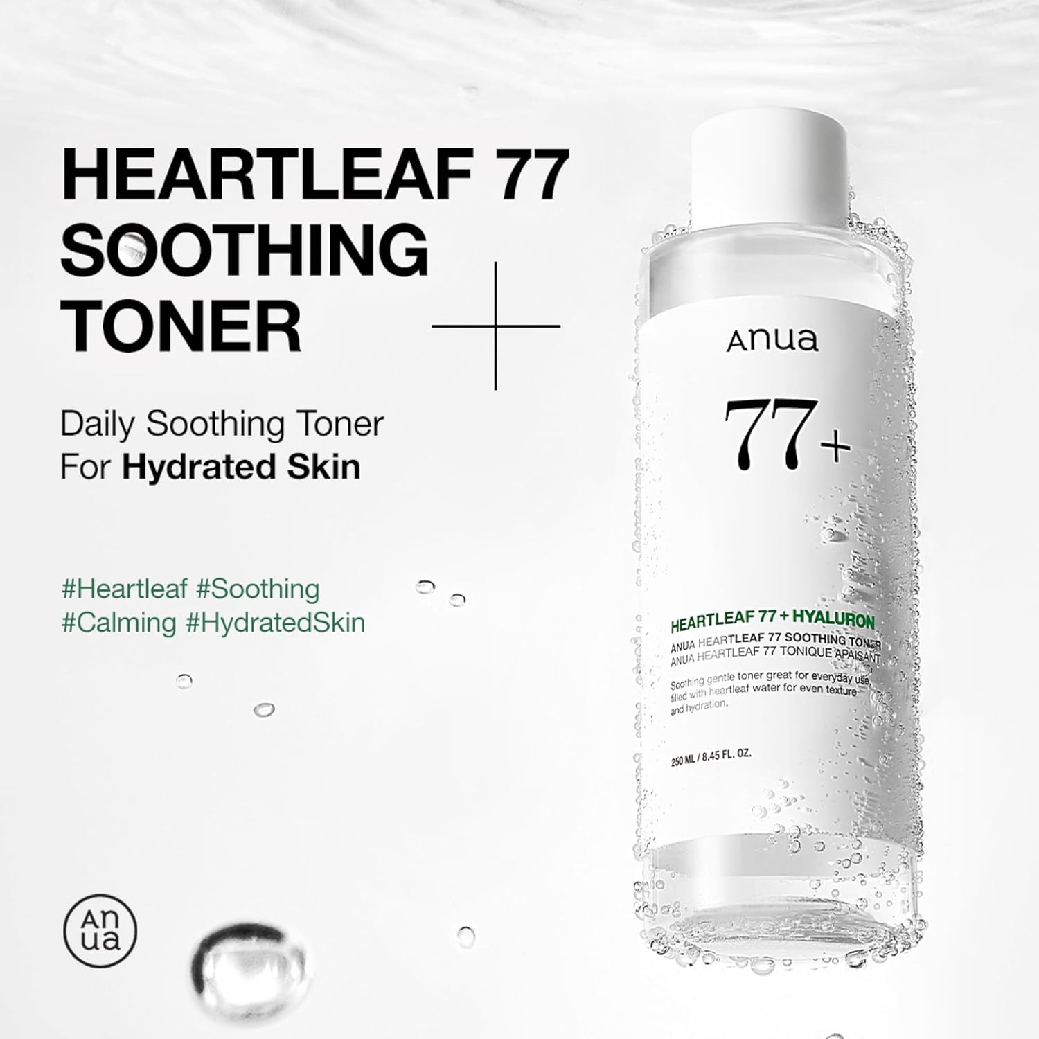 Anua Heartleaf 77 Soothing Toner I pH 5.5 Skin Trouble Care, Calming Skin, Refreshing, Purifying (500ml / 16.9 fl.oz.)-FemmiqueWomen