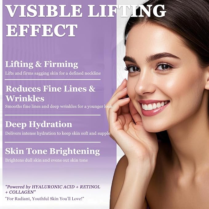 Retinol Cream for Face, Neck Creams for Tightening and Firming, Anti Aging Face Moisturizer for Face, Day & Night Moisturizing with Collagen, Hyaluronic Acid for Sagging Skin, Wrinkle, 1.7 Fl OZ-FemmiqueWomen