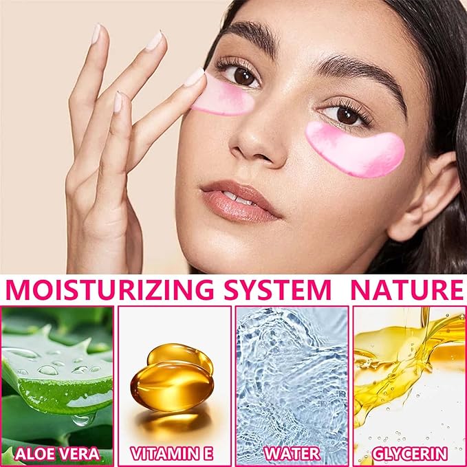 30 Pairs Gold Under Eye Masks,Moisturizing Hydrating Under Eye Patches for Puffy Eyes,Under Eye Treatment for Dark Circles Eye Bags Fine Lines,Eye Skin Care Products for Women & Man-FemmiqueWomen