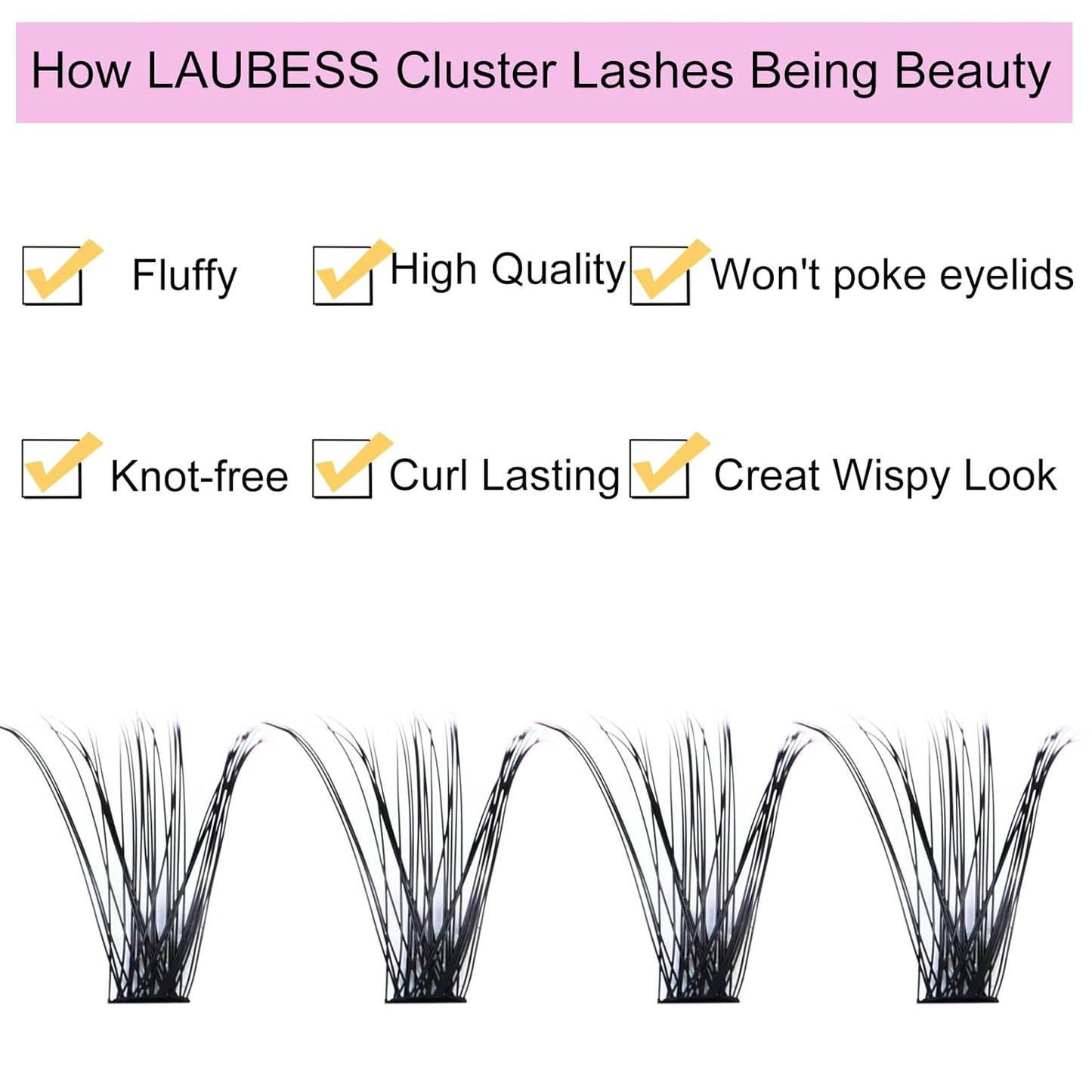 Cluster Lashes 240pcs 40D DIY Eyelash Extension D Curl Long Individual Lashes Mixed Tray Faux Mink Lash Clusters Extensions 0.07 0.10 Black (40D-0.07D-9-16mm)-FemmiqueWomen