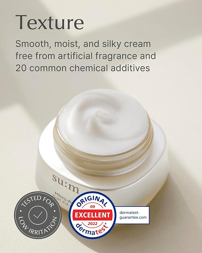SU:M Micro-Active Soft Fit Cream (1.67 fl oz) - Deep Hydration for Elasticty, Sensitive Skin. Korean Skin Care. Peptides, Fermented Nutrients.-FemmiqueWomen