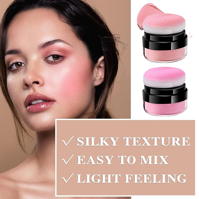 2 Colors Blush Stick,Multi-Use Cream Blush,Waterproofing Highly Pigmented Makeup Stick,Moisturizing Makeup Cream Set A6-FemmiqueWomen