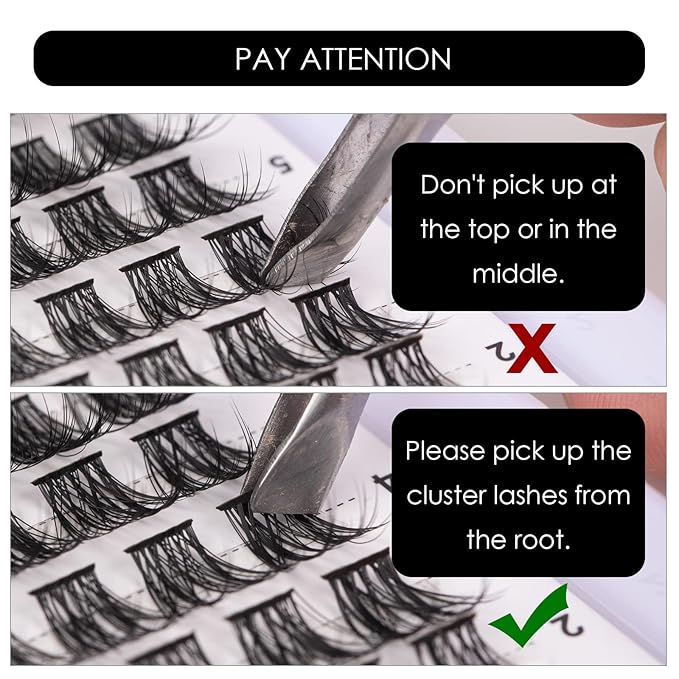 Cluster Lashes 72 Individual Lashes Clusters Eyelash Extensions False Eyelashes DIY Lash Extension Kit Reusable False Eyelashes Natural Look Mix 10-16mm C D Curl-DM06-FemmiqueWomen