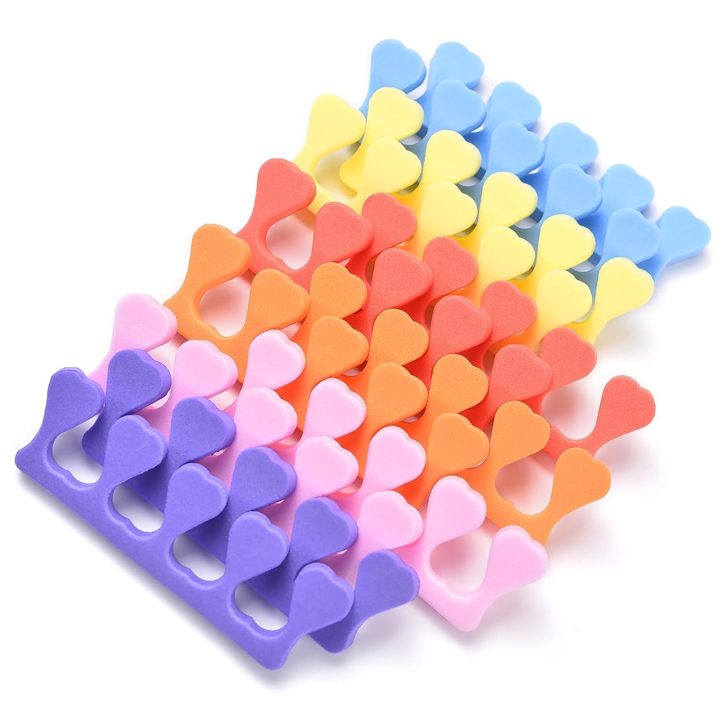 24pcs Toe Separators Set Colorful Heart Toe Separators Soft Durable Pedicure Tools for Feet Cute Design for Kids, Men and Women Spa & Pedicure & Manicure Tools-FemmiqueWomen