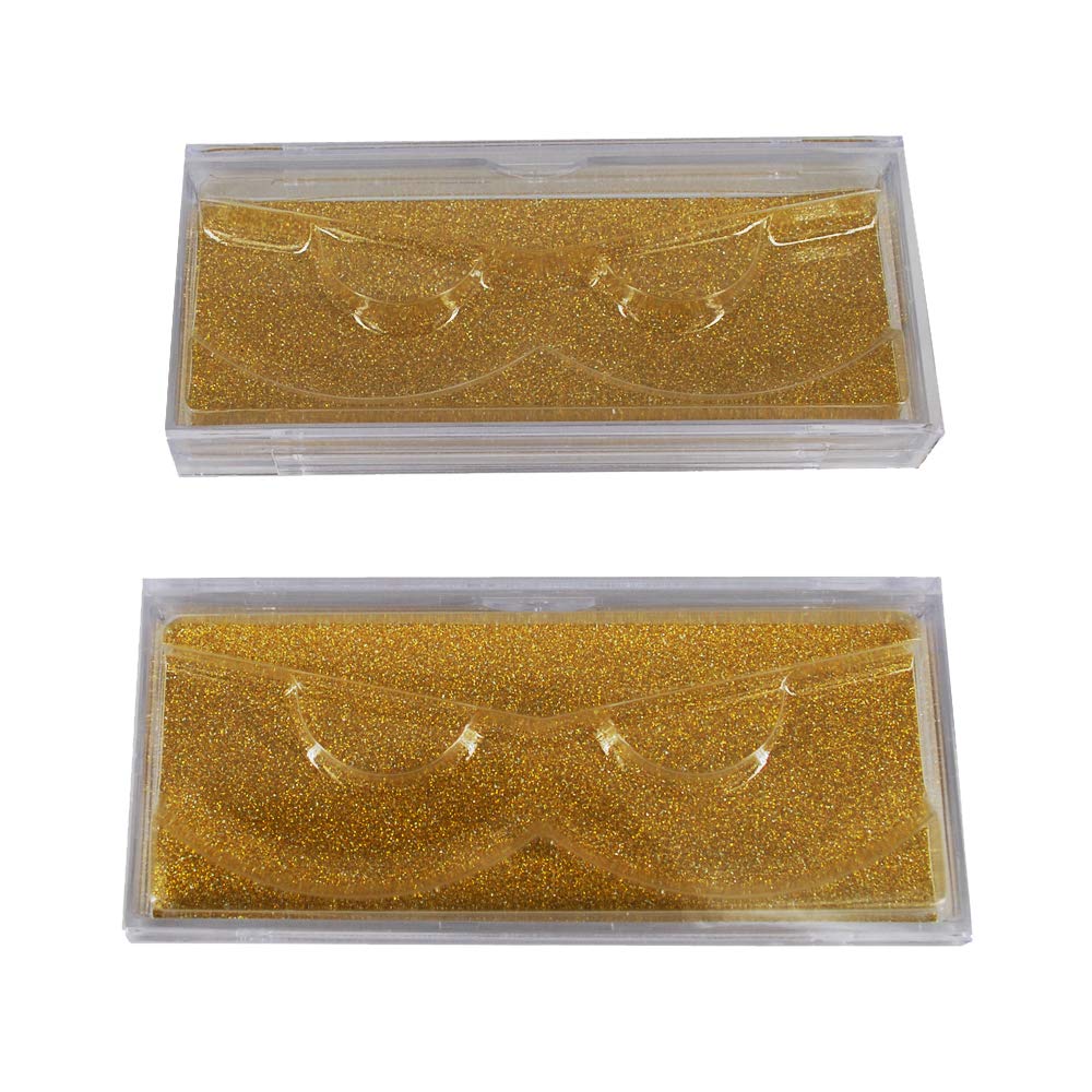 20pcs empty lash case packaging wholesale empty eyelash tray box gold (gold)-FemmiqueWomen