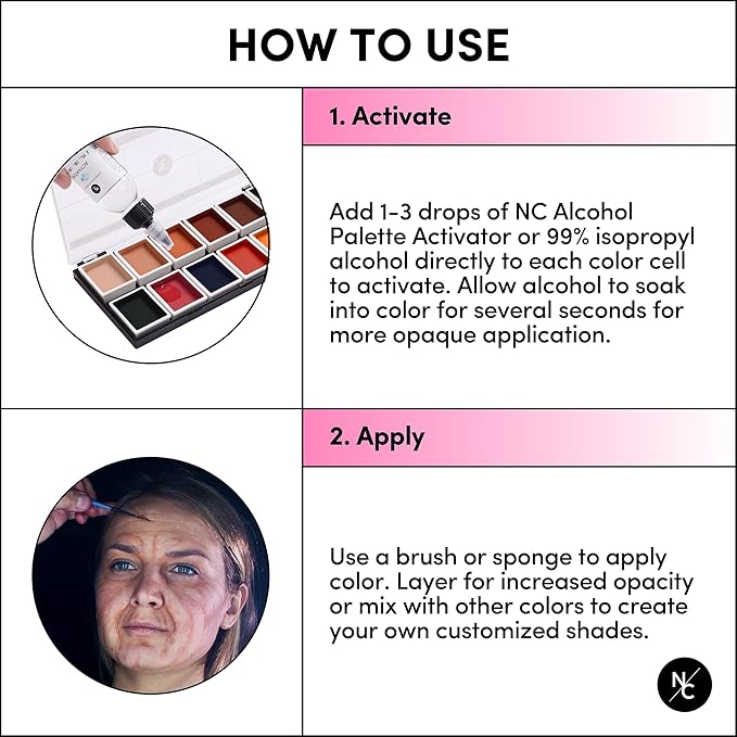 12 Color Dark Flesh Tone Alcohol Activated Makeup Palette for Special Effects - Waterproof Dark Flesh Tone Makeup for Professional Makeup Artists-FemmiqueWomen