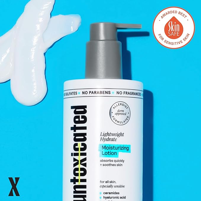 Moisturizing Lotion - Daily Face Moisturizer & Body Lotion for Sensitive Skin - Ceramides & Hyaluronic Acid - No Common Irritants - Non-Comedogenic - Oil-Free - Fragrance Free - 10 Ounce-FemmiqueWomen