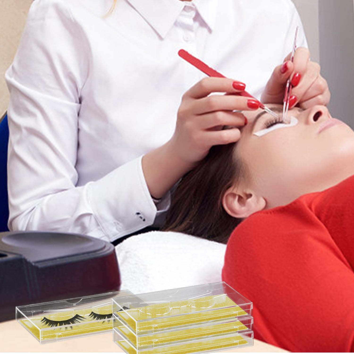 Empty Lash Boxes, 30 Pack Customizable False Eyelash Packaging Cases Bulk Storage Containers, Premium Display and Protection (Gold)-FemmiqueWomen