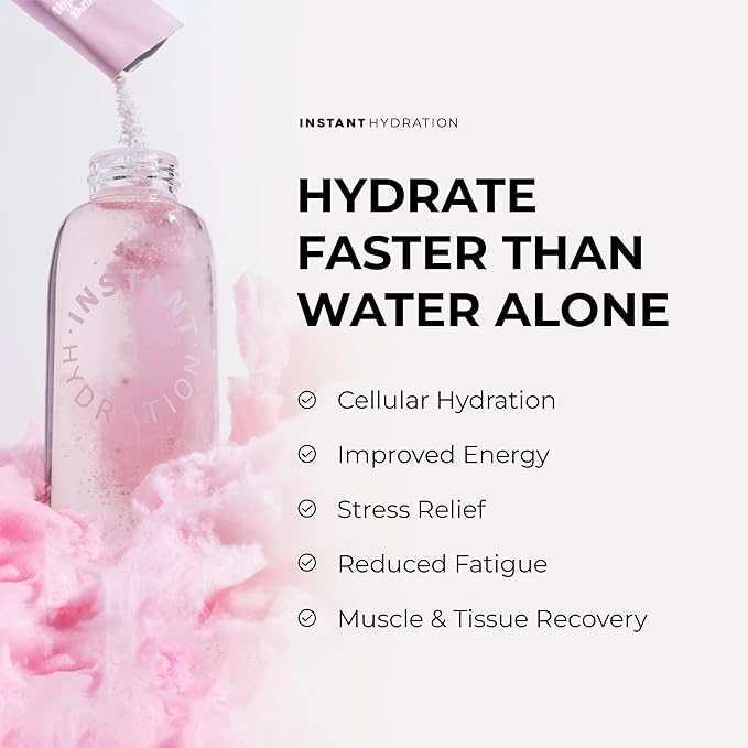 Instant Hydration Electrolytes Powder Packets - Cotton Candy Drink Mix - Zero Sugar - Keto, Vegan, Gluten-Free, Non-GMO - Boost Recovery, Brain Health, Muscle & Tissue Support- 30 Sticks-FemmiqueWomen
