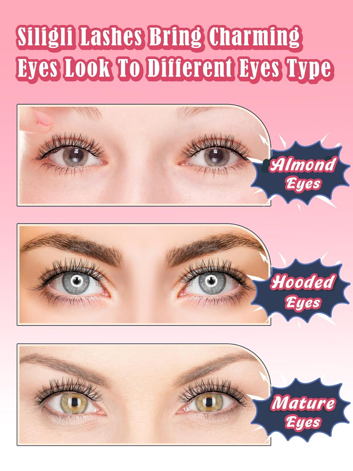 Lashes Natural Wispy Eyelashes 15mm Strip Lashes Pack False Eyelashes 0.1MM Thin Band C Curl Eye Lashes 3D Volume False Eyelashes Siligli Lashes 7 Pair-FemmiqueWomen