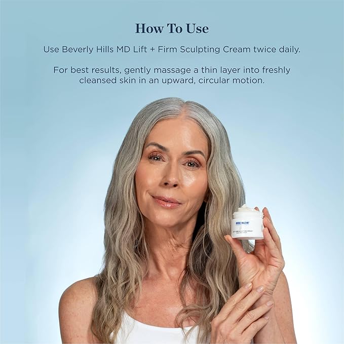 Beverly Hills MD Lift & Firm Sculpting Cream- Tighten & Tone Skin, Anti-Aging Lotion for Smooth, Moisturized Complexion- Lift and Smooth Face, Neck, Décolleté w/Silk Peptides, + Aloe Vera, Vitamin E-FemmiqueWomen
