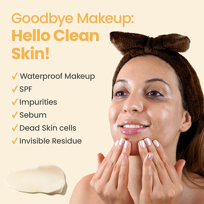 Honey Cleansing Balm Makeup Remover - Face and Eye Makeup Remover for Sensitive Skin Face Wash - Hydrating Facial Cleanser and Gentle to Face Makeup Melting Balm (4oz)-FemmiqueWomen