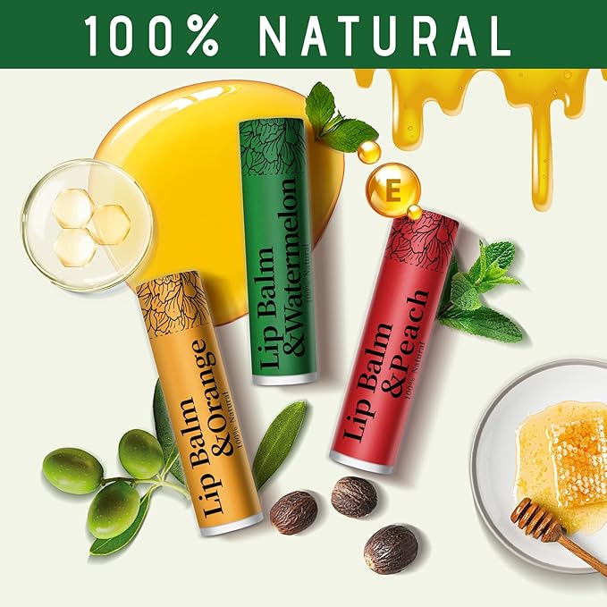 250 Pcs Lip Balm Bulk,12 Fruit Flavored Natural Bulk Lip Balm, Lip Balms Pack with Vitamin E, Lip Balm Gift Set Women Stocking Stuffers Party Favors, Moisturizing&Soothing(4.2g/0.15oz)-FemmiqueWomen