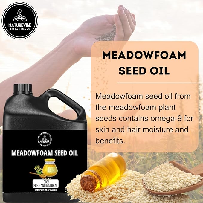 Naturevibe Botanicals Meadowfoam Oil 32 Ounces | 100% Pure and Natural | Great for Skin Care and Hair Care-FemmiqueWomen