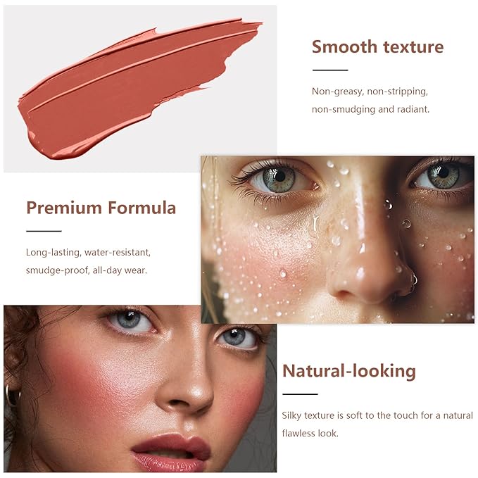 3 Colors Cream Contour Stick, Shades with Highlighter Stick,Blush Stick and Bronzer Contour Stick for Sculpt the Cheeks,Long Lasting,Waterproof,Matte & Dewy Finish for Women (FAIR(7+9+11))-FemmiqueWomen