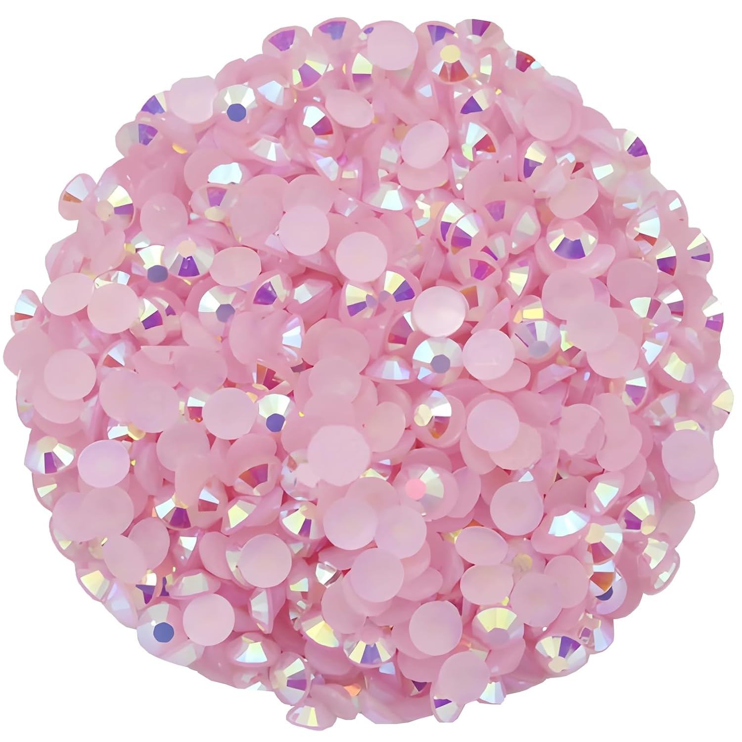 1440 Pcs SS20 5mm Flatback Rhinestones for Nails Art Crafts Glitter Round Shine Gems AB Crystals DIY Clothes Shoes （Light Pink AB）-FemmiqueWomen