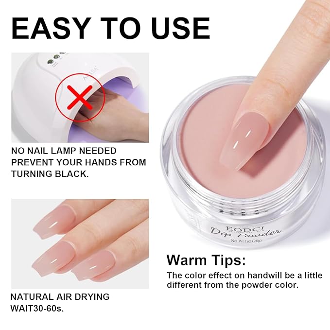 Long Lasting Nail Dip Powder Colors, Lavender Purple Blue Glitter Dipping Powder - No Needed Led Lamp - Art Starter Manicure Beginner DIY Salon Home Gift 1oz