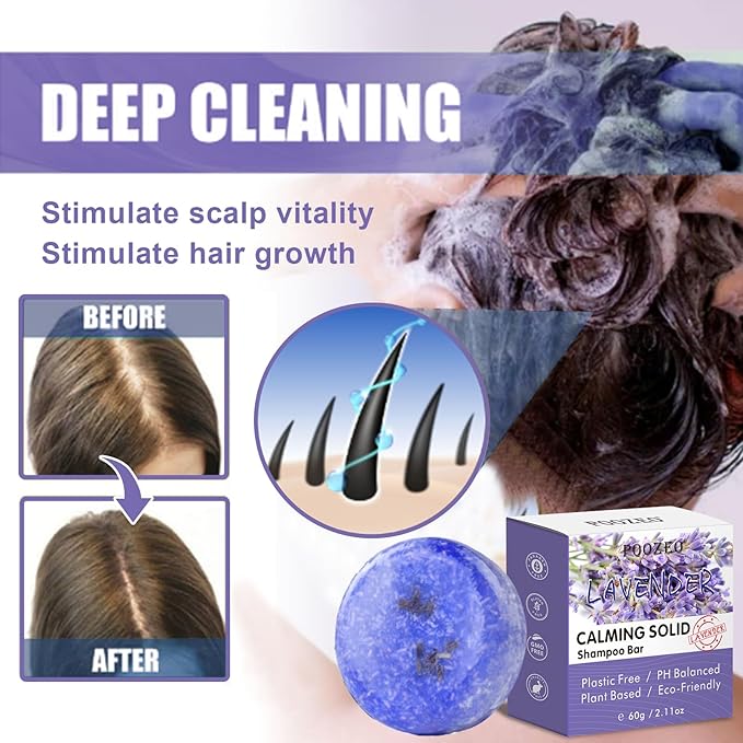 2 Pack Lavender Shampoo Bar,Solid Hair Bar And Conditioner Effect Hair Soap,Organic Shampoo Bars For Hair With All Natural Plant Based Essential Oils,Stocking Stuffers,Gifts for Women-FemmiqueWomen