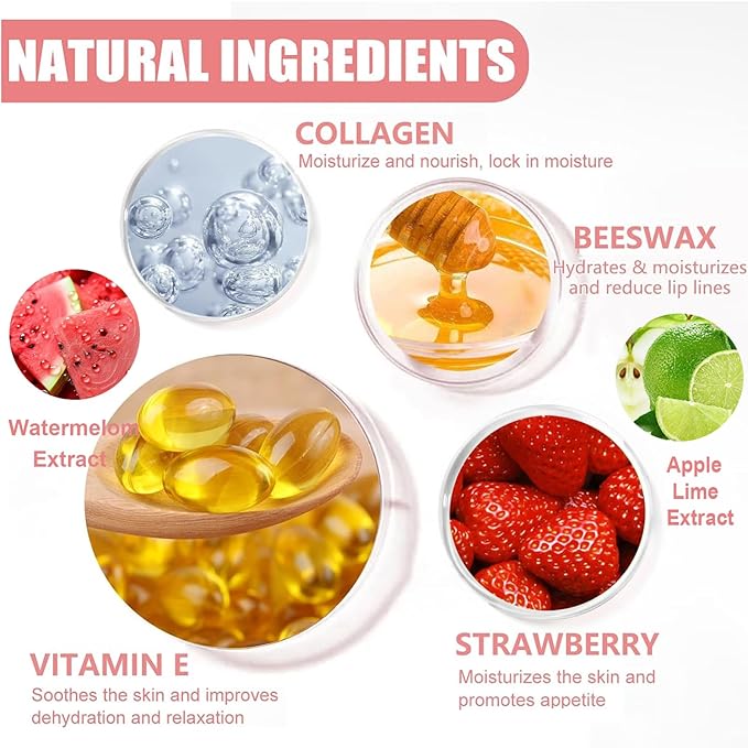 2 PCS Lip Balm Honey Pot, Apple Lime & Watermelem Lip Mask Vitamin E & Moisturizing Propolis Sleeping Lip Mask Prevention Dry and Cracked Lip Scrubs Exfoliator, Christmas Gifts-FemmiqueWomen