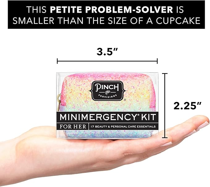 Pinch Provisions Rainbow Minimergency Kit, includes 17 Travel-Sized Cosmetic Essentials, Convenient for Purses, Emergency Beauty Accessories, Gifts for Holiday’s & Birthday’s-FemmiqueWomen