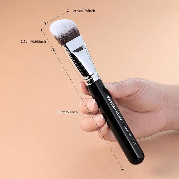 Foundation Brush, EIGSHOW Pro Slanted Brushes Angled Bristles Mask Kabuki Face Brush Perfect for Powder Liquid Cream Buffing Blending (F625)-FemmiqueWomen