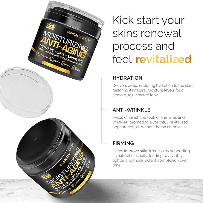 Men's Face Cream Moisturizer - Anti-Aging Cream For Men, Collagen, Retinol & Hyaluronic Acid - Day & Night - Facial Skin Care- Anti Wrinkle 1.7 oz-FemmiqueWomen