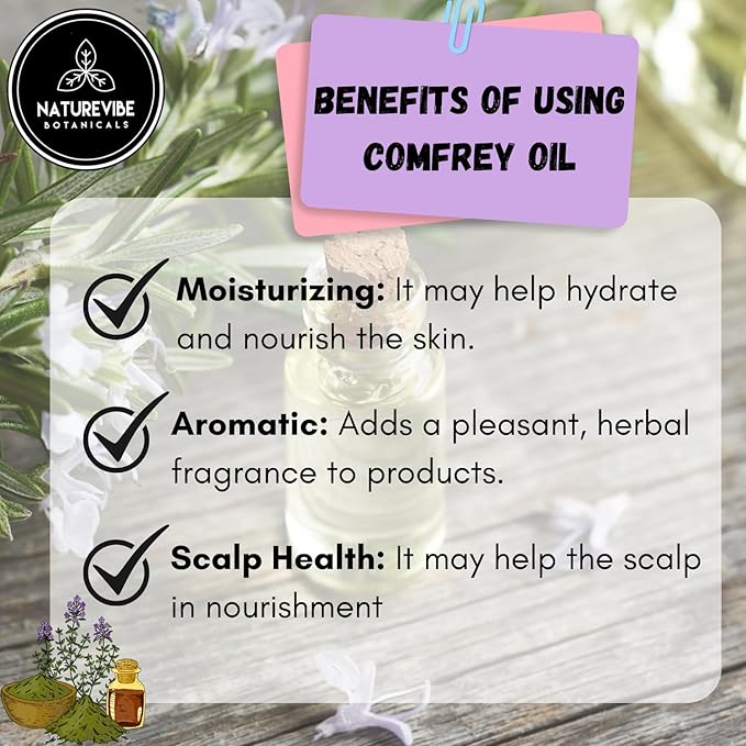 Naturevibe Botanicals Comfrey Oil 32 Ounces | 100% Pure and Natural | Great for Skin Care and Hair Care-FemmiqueWomen