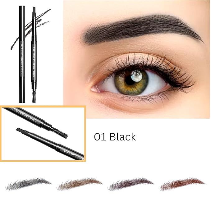 long lasting and waterproof Triangle eyebrow Pencil With Brush (black)