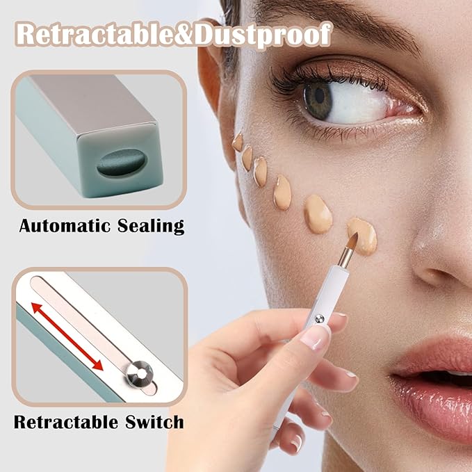 3 Pack Lip Brush for Lipstick Makeup Brushes Double-Ended Retractable Lip Brush with Cap Dustproof for Lipstick Gloss Creams Portable with Cap(Black + Gold + Silver)-FemmiqueWomen