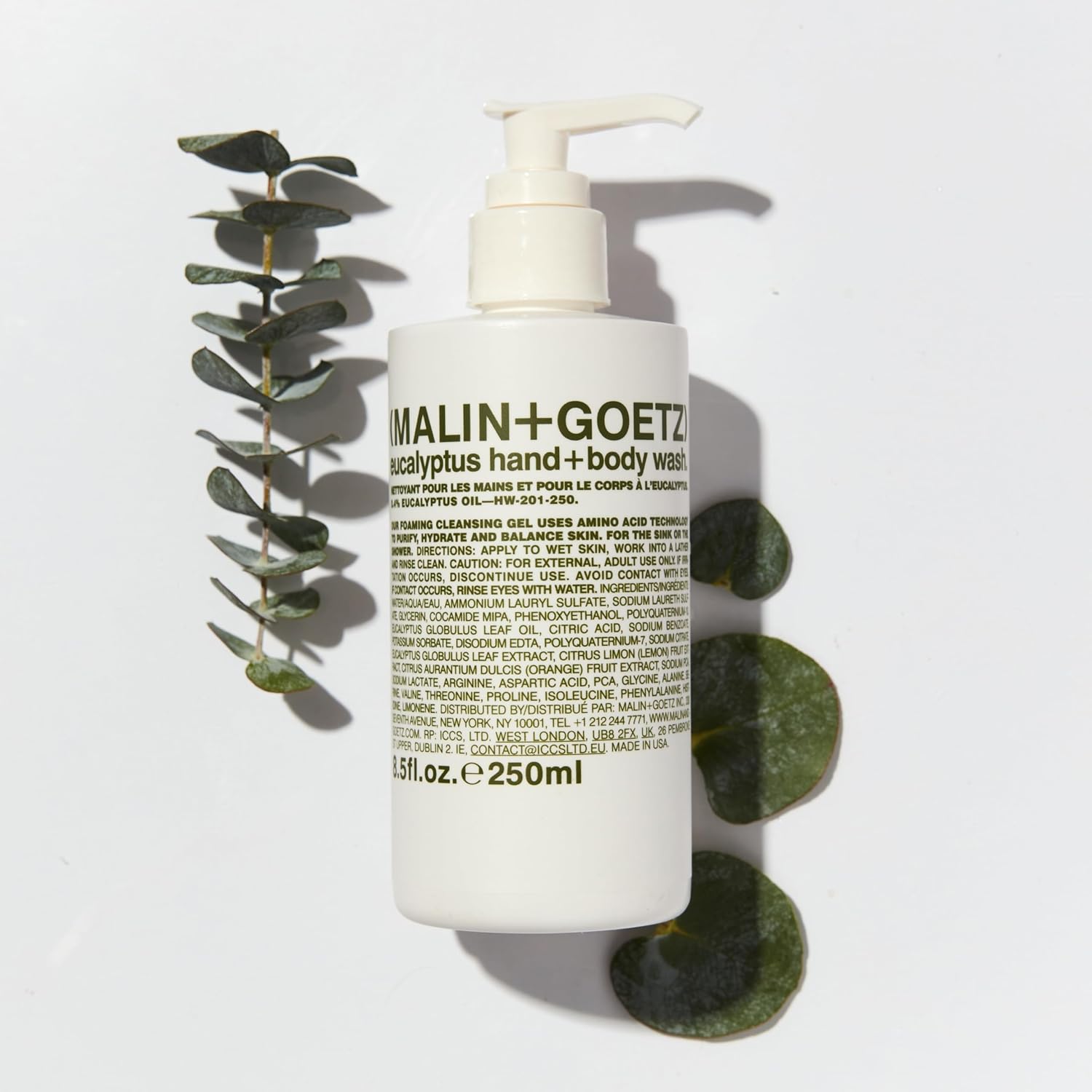 MALIN+GOETZ Eucalyptus Hand + Body Wash – natural hydrating soap,cleansing and purifying for all skin types, prevents stripping or irritation on sensitive skin. Cruelty-free. 8.5 fl oz-FemmiqueWomen