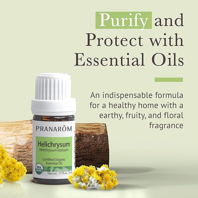 Pranarom USDA Certified Organic Helichrysum Essential Oil (5ml), 100% Pure Natural Therapeutic Grade for Skincare, Lotions, Aromatherapy, Diffusion, and Wellness-FemmiqueWomen