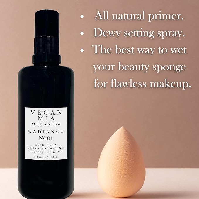 Organics - Radiance, Ultra-Hydrating Rose Water Spray for Face and Neck, Face Mist with Organic Rose Flower Essence, Facial Mist for All Skin Types, Hydrates Dry and Dull Skin, 3.4 fl oz-FemmiqueWomen