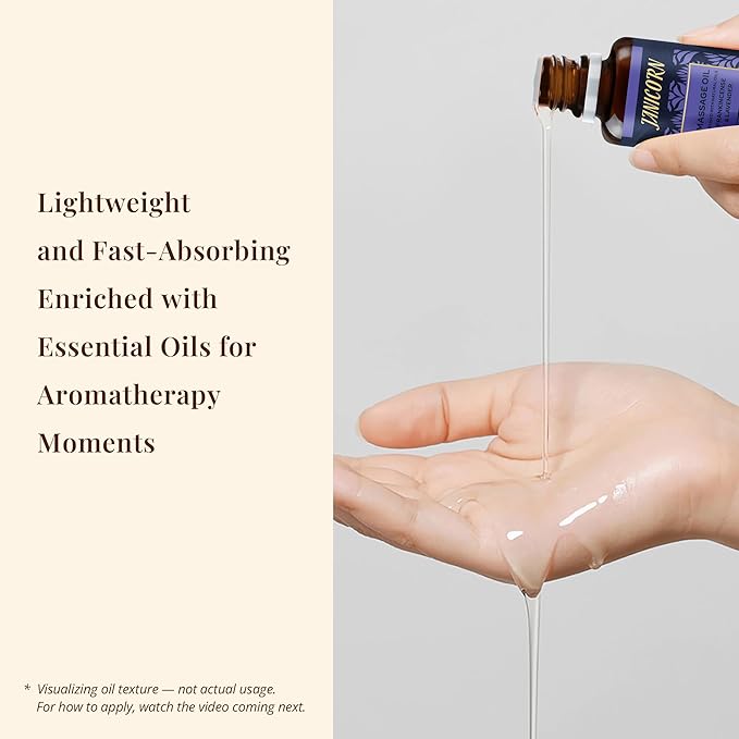 Frankincense & Lavender Botanical Massage Oil – Lightweight Face & Body Oil with Jojoba & Almond – Resin & Floral Aroma for Deep Massage, Fascia Release & Calming Rituals, 30ml (1.0 fl oz)-FemmiqueWomen