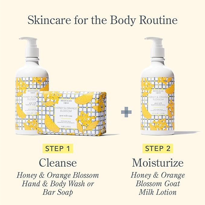 Beekman 1802 Goat Milk Body Lotion, Honey & Orange Blossom - Scented - 12.5 oz - Moisturizing with Shea Butter - for Sensitive Skin - Cruelty Free - Packaging May Vary - Pump Included, Ready for Use-FemmiqueWomen