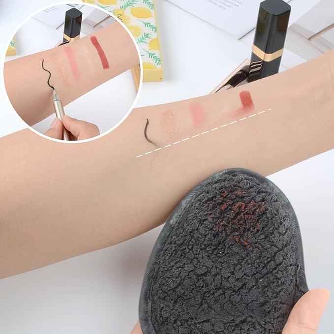 SINLAND Reusable Makeup Remover Pads For Face,Eye,Lips Microfiber Gentle Facial Cleansing Cloths for All Skin Types Friendly for Makeup Remover With Laundry Bag 5.1inchx3.93inch Gray Pack of 6-FemmiqueWomen