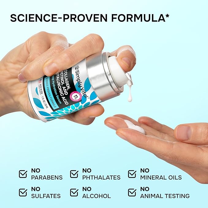 SimplyVital Moisturizer for Neck & Décolleté – With Collagen, Retinol, Peptides & Hyaluronic Acid – Anti-Aging Hydration – Made in USA – 1 fl.oz-FemmiqueWomen