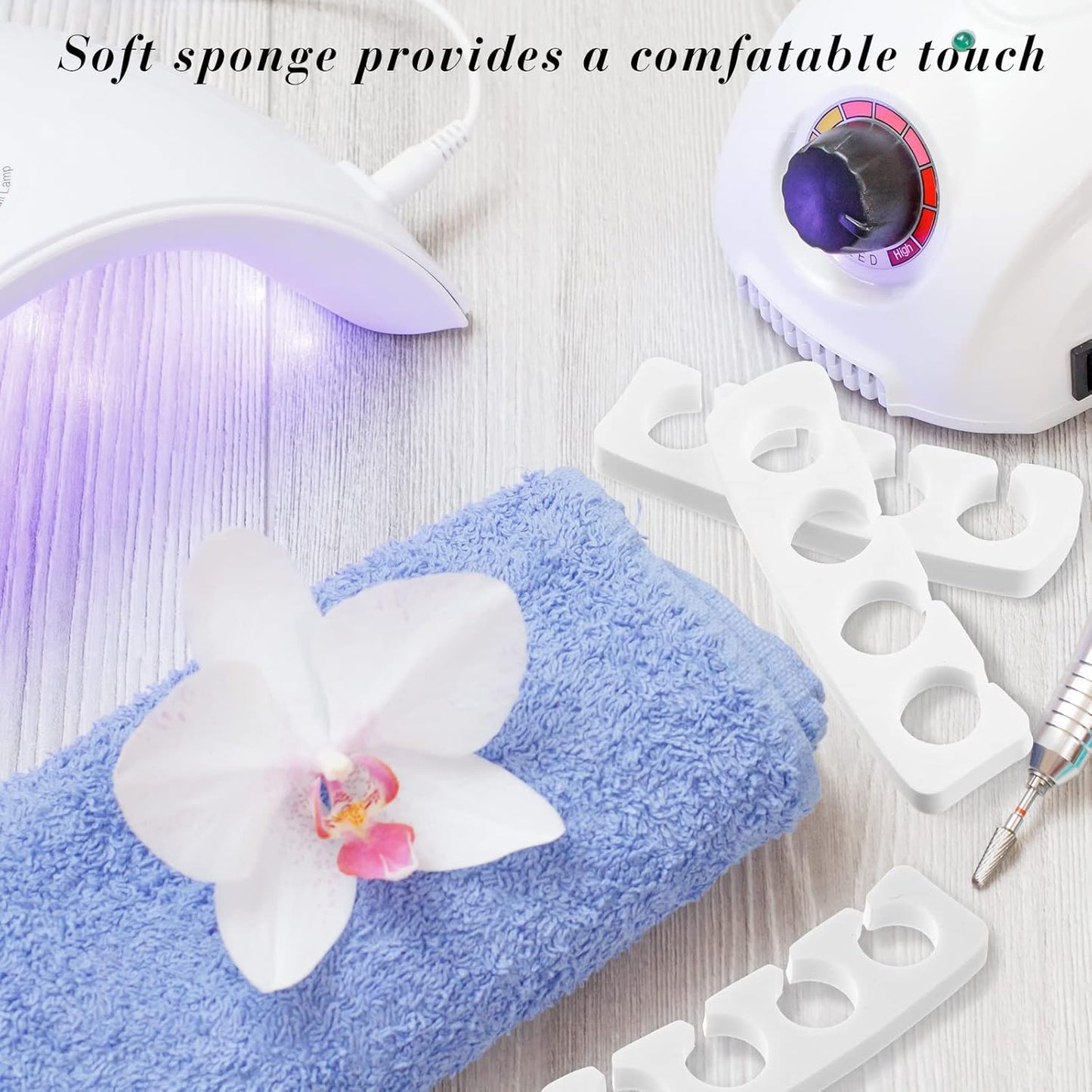 300 Pcs Toe Separators for Nail Polish Bulk Toe Separator Pedicure Correct Foot for Men Women Nail Polish Comfy Soft Pedicure Supplies(White)-FemmiqueWomen