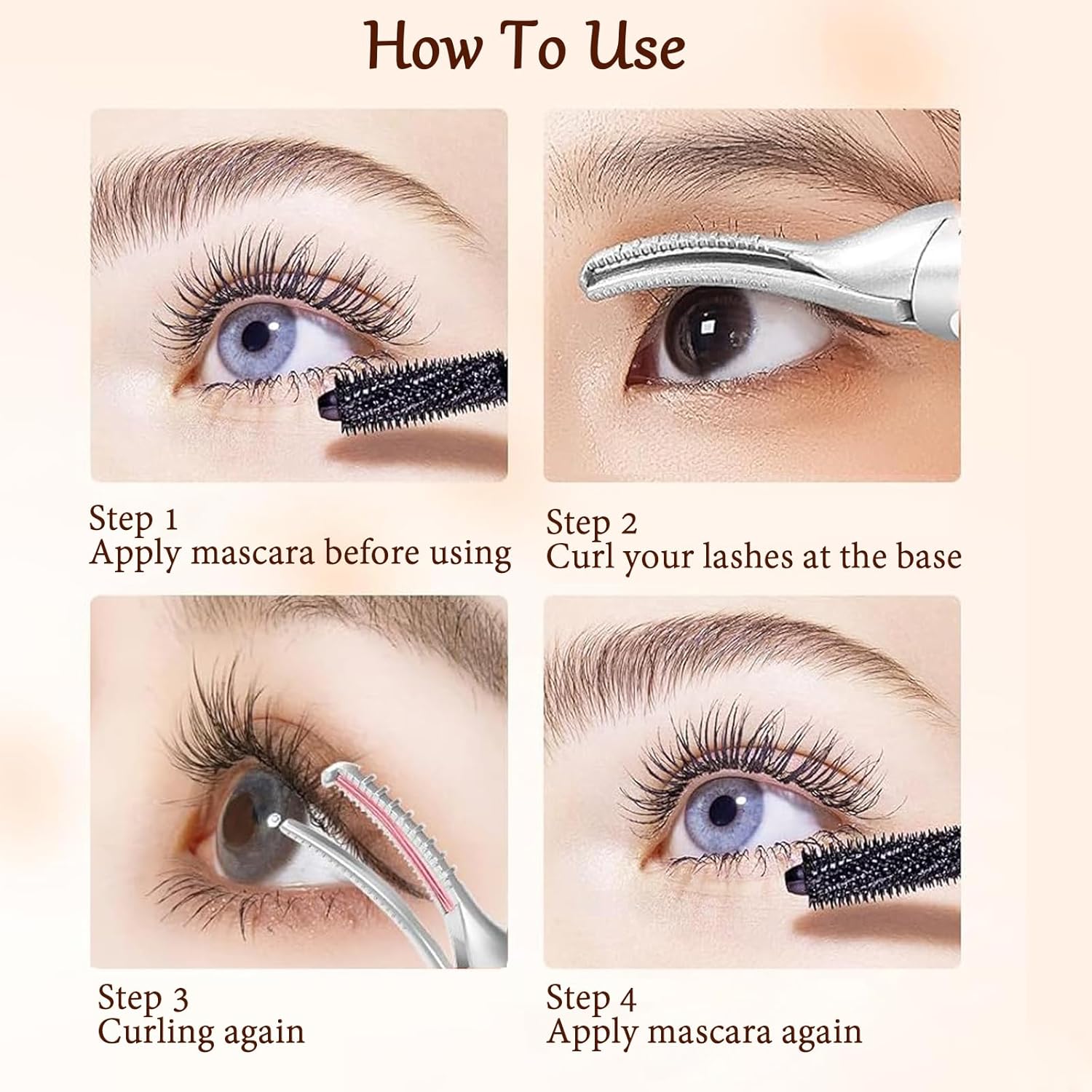 2 in 1 Heated Eyelash Curlers and Eyebrow Trimmer for Women, Electric Eyelash Curler with 2 Temperature Modes Anti-Burn USB Rechargeable Heated Eyelash Curler, Ideal Gift for Women XIN613-FemmiqueWomen