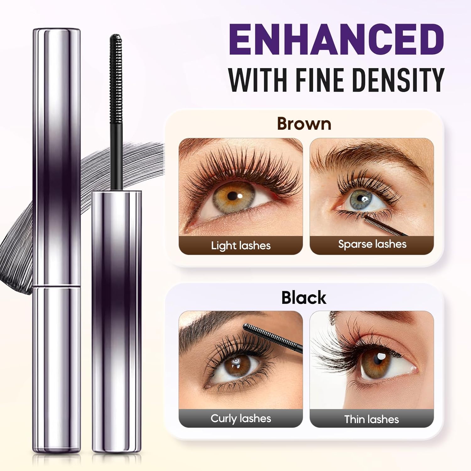 Iron Wand Mascara, 2025 New Metal Wand Mascara Volume and Length Waterproof, Long-Lasting 3D Curling Eyelash Lash Extensions Iron Mascaras (Black)-FemmiqueWomen