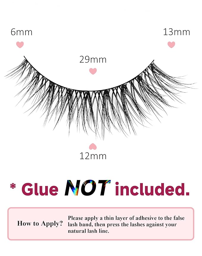 Natural Lashes Mink Natural Eyelashes False Eyelashes Natural Look False Lashes Wispy Eye Lashes Cat Eyelashes Fake Lashes UK222-FemmiqueWomen