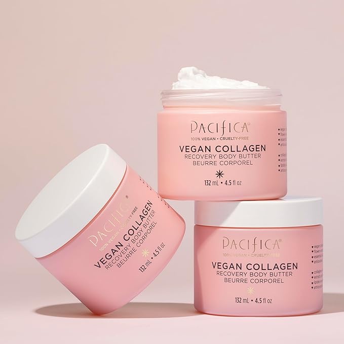 Pacifica Beauty | Vegan Collagen Body Butter | Hydrating, Nourishing, Moisturizer | Long-Lasting Hydration | Cream Lotion for Dry Skin | Light Floral Scent | Paraben Free | Vegan + Cruelty Free-FemmiqueWomen