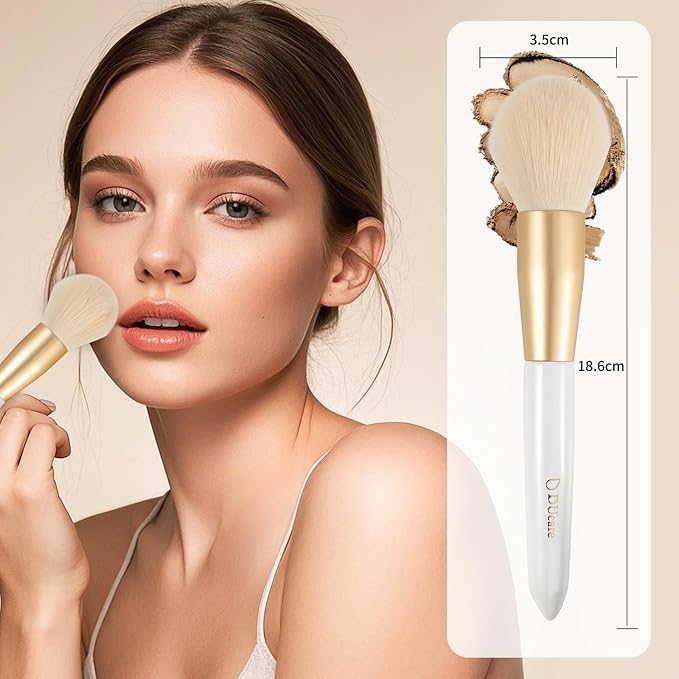 DUcare Tapered Blush Brush for Cheeks - Pointed Powder Brush for Light Application, Multi-Purpose Makeup Brushes Perfect for Highlighting, Defining, Sculpting, and Contouring-FemmiqueWomen