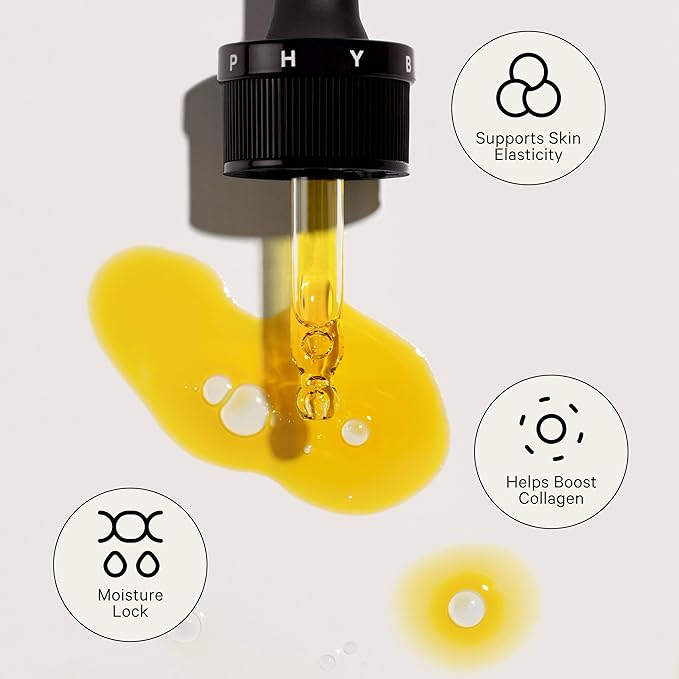 Golden Ray Glow Face Oil, 13ml. Collagen Boosting, Natural Skincare Moisturizing & Hydrating Facial Oil for Women. Incr Elasticity w/French Marine Algae, Jojoba & Rosehip for Fine Lines & Wrinkles-FemmiqueWomen