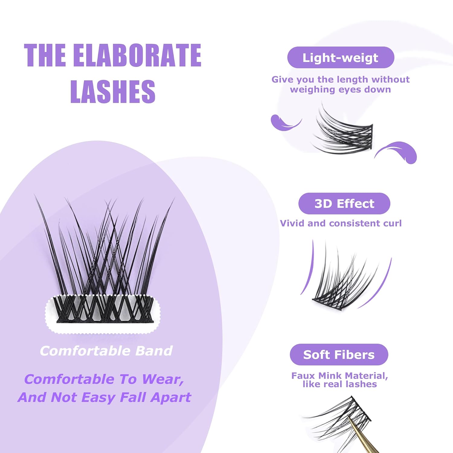 GAQQI Lash Clusters, Eyelash Clusters 120PCS D Curl Individual Lashes, Wispy Cluster Eyelash Extension 12mm Only, Natural Looking Cluster Lashes （GQ03, D Curl, 12mm)-FemmiqueWomen