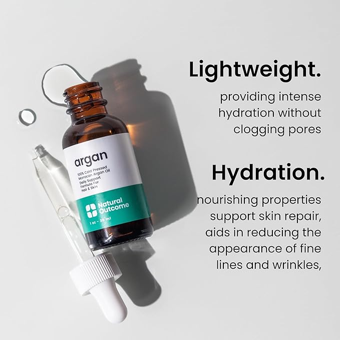 Argan Oil 100% Pure Moroccan Cold-Pressed Face, Body and Hair Lightweight Oil for Moisturizing, Hydrating & Skin Nourishment, 1 oz-FemmiqueWomen