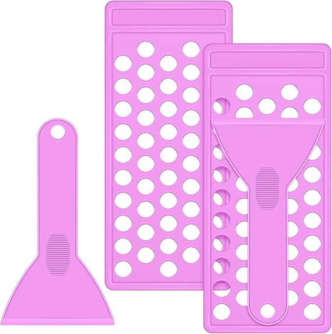 2 Sets Lip Balm Tray and Spatula Set Portable lipstick Holder Lip Balm Containers Lip Gloss Making Kit (Purple)-FemmiqueWomen