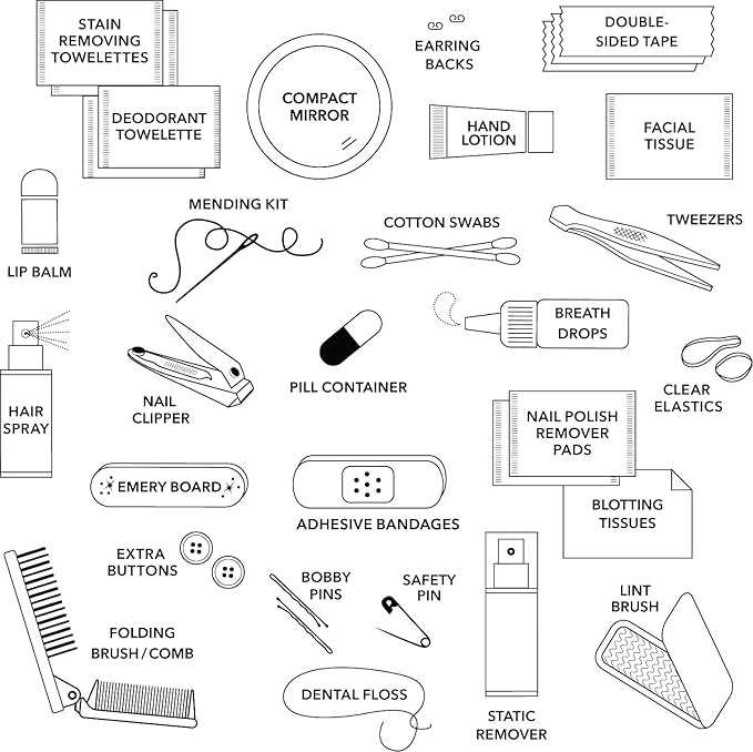 Pinch Provisions Shemergency Kit for Her, 40 Emergency Essential Items, Compact, Multi-Functional Pouch, Gift for Women, Birthday, Bachelorette Parties, and More!-FemmiqueWomen